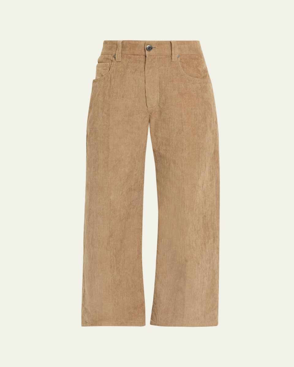 Corduroy Wide-Leg Crop Pants